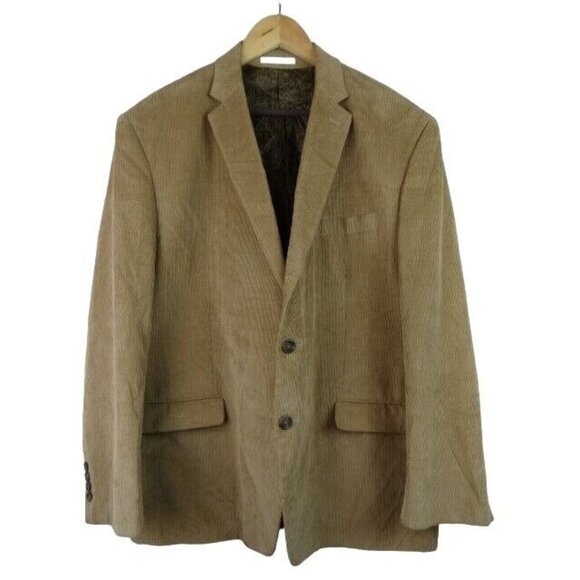 Chaps Men's Suit Jacket Blazer Size 48 Reg Brown Corduroy Sports Coat Jacket - Picture 12 of 12